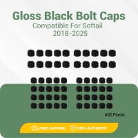 Gloss Black ABS Engine Bolt Caps Cover For Harley Softail Low Rider Street Bob 2018-2025
