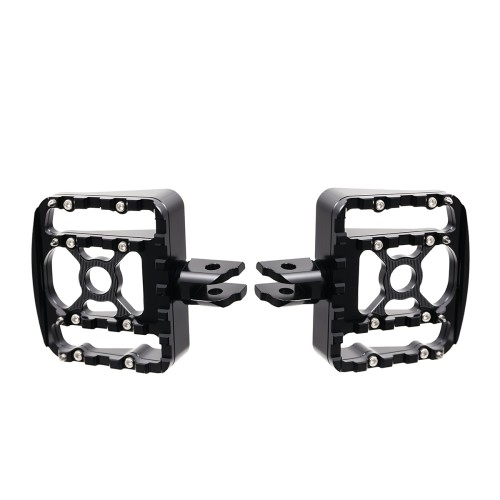 Lenkdou CNC Aluminum Foot Pegs Floorboards For Harley Softail Street Bob 2018-2024 – Chrome Front Pedals With Bolts