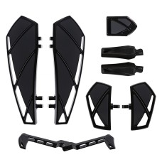 Black Phantom Floorboards Footpegs Shifter Peg Pedal Kit For Harley Touring Road Glide
