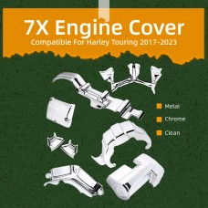 Chrome Metal Engine Cover Kits For Harley Touring 2017-2023 Touring Street Glide FLHT FLHX