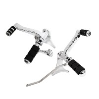 Chrome Mid Mount Raised Control With Footpeg Kits For Harley Sportster XL 14-24