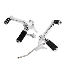 Chrome Mid Mount Raised Control With Footpeg Kits For Harley Sportster XL 14-24